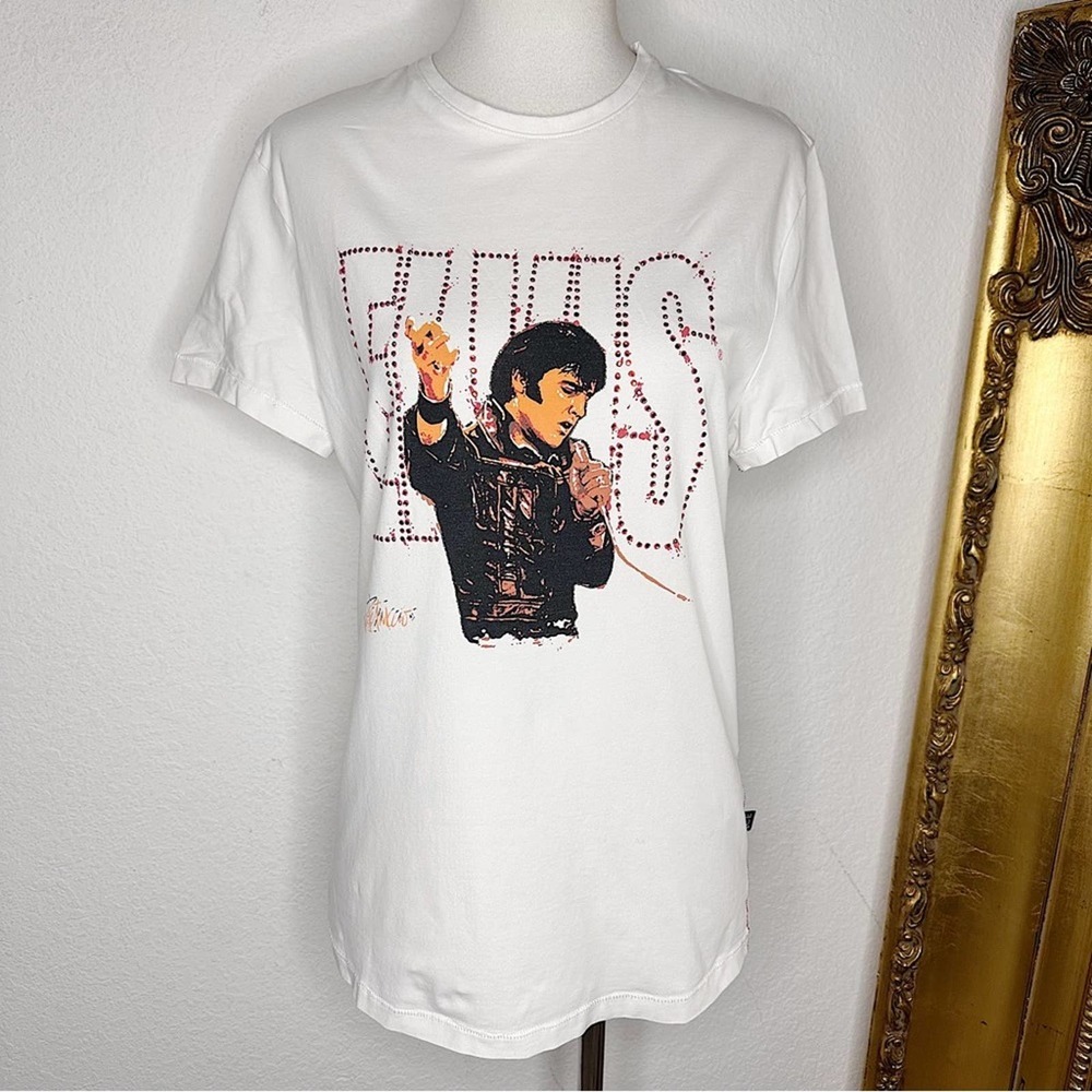 ICE Iceberg Women's Elvis Presley Sequin Short Sleeve Tee Size Medium